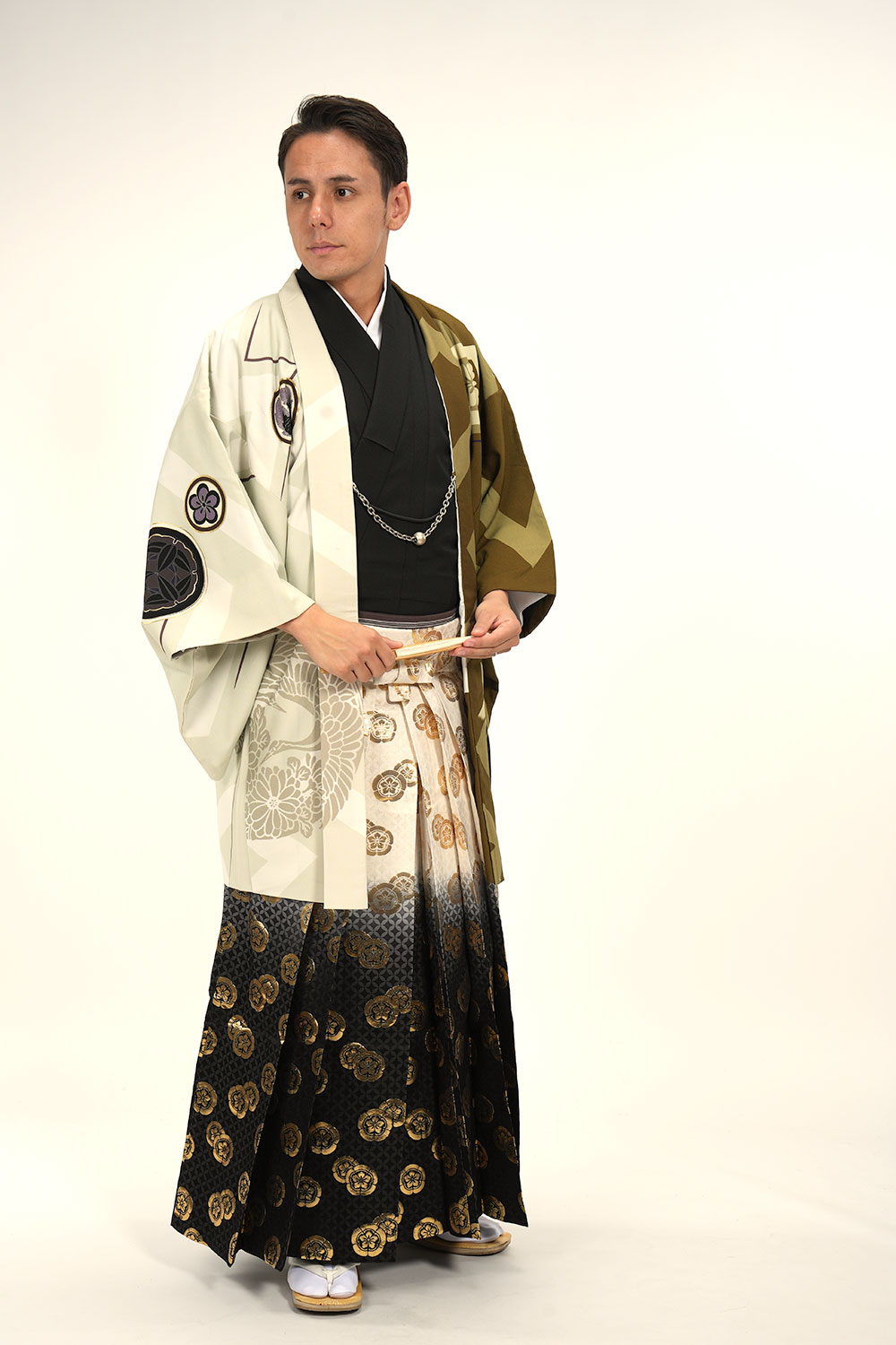 【値下げ】 ｜往復送料弊社負担｜【レンタル】【対応身長160cm-170cm】男性用レンタル紋付き袴フルセット｜紋付きフルセット｜紋付袴レンタル｜羽織紐｜袴｜はかま｜ 【K3111531098】(19635円)