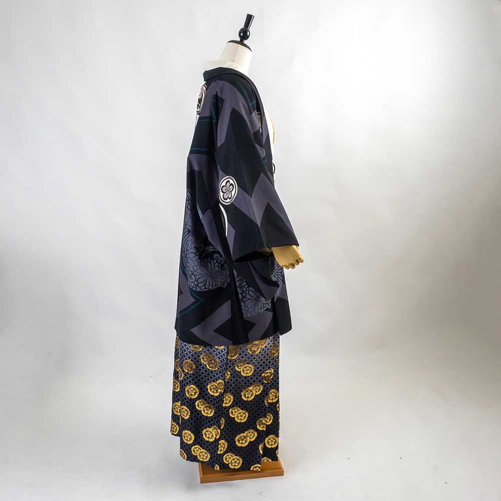 ｜往復送料弊社負担｜【レンタル】【対応身長160cm-170cm】男性用レンタル紋付き袴フルセット｜紋付きフルセット｜紋付袴レンタル｜羽織紐｜袴｜はかま｜ 　 レンタル ポリエステル 対応身長160cm 170cm クロネコヤマト宅急便お客様サービスセンターへ 受付時間 08：00 21：00