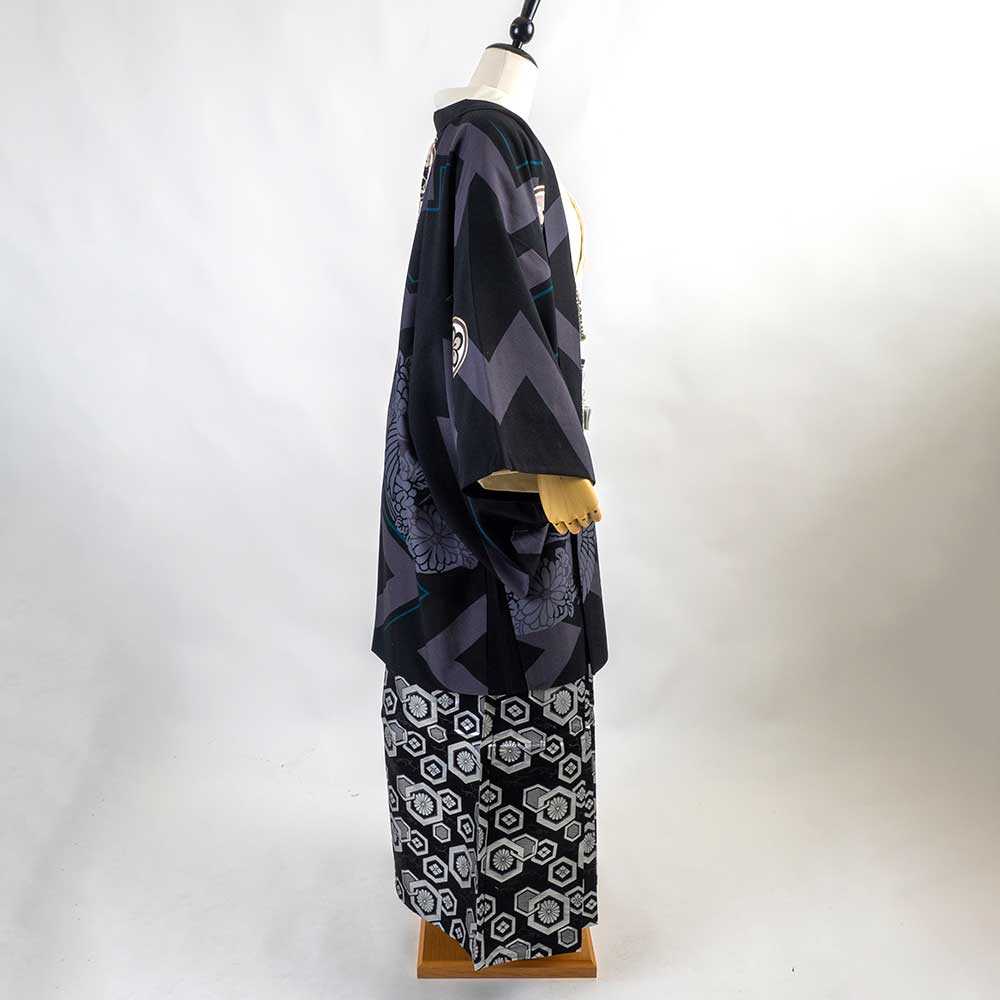 ｜往復送料弊社負担｜【レンタル】【対応身長160cm-170cm】男性用レンタル紋付き袴フルセット｜紋付きフルセット｜紋付袴レンタル｜羽織紐｜袴｜はかま｜ 　 レンタル ポリエステル 対応身長160cm 170cm クロネコヤマト宅急便お客様サービスセンターへ 受付時間 08：00 21：00