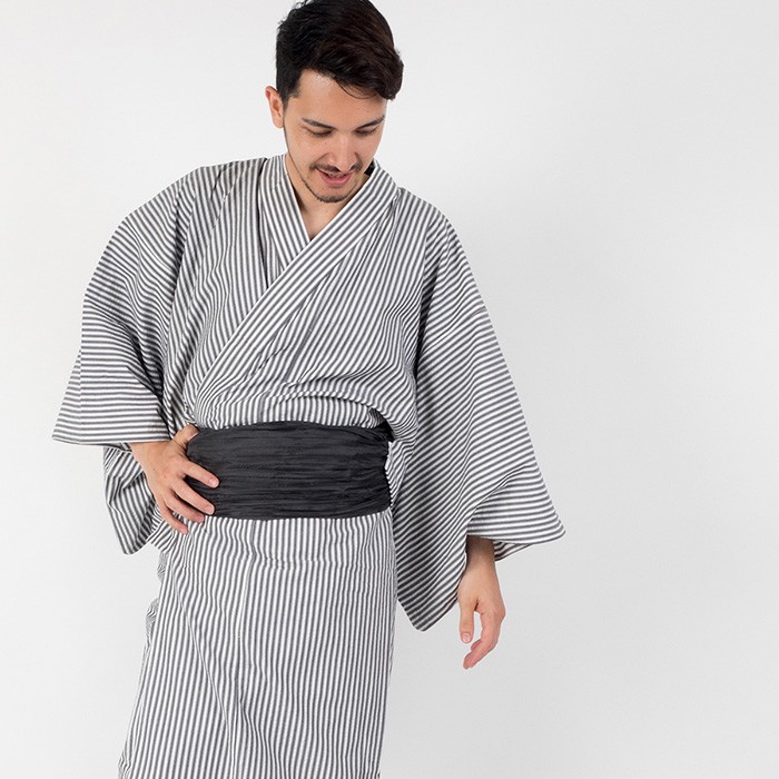 浴衣 メンズ/送料無料/浴衣+帯+下駄+腰紐/日本製高級生地 涼しい 地付
