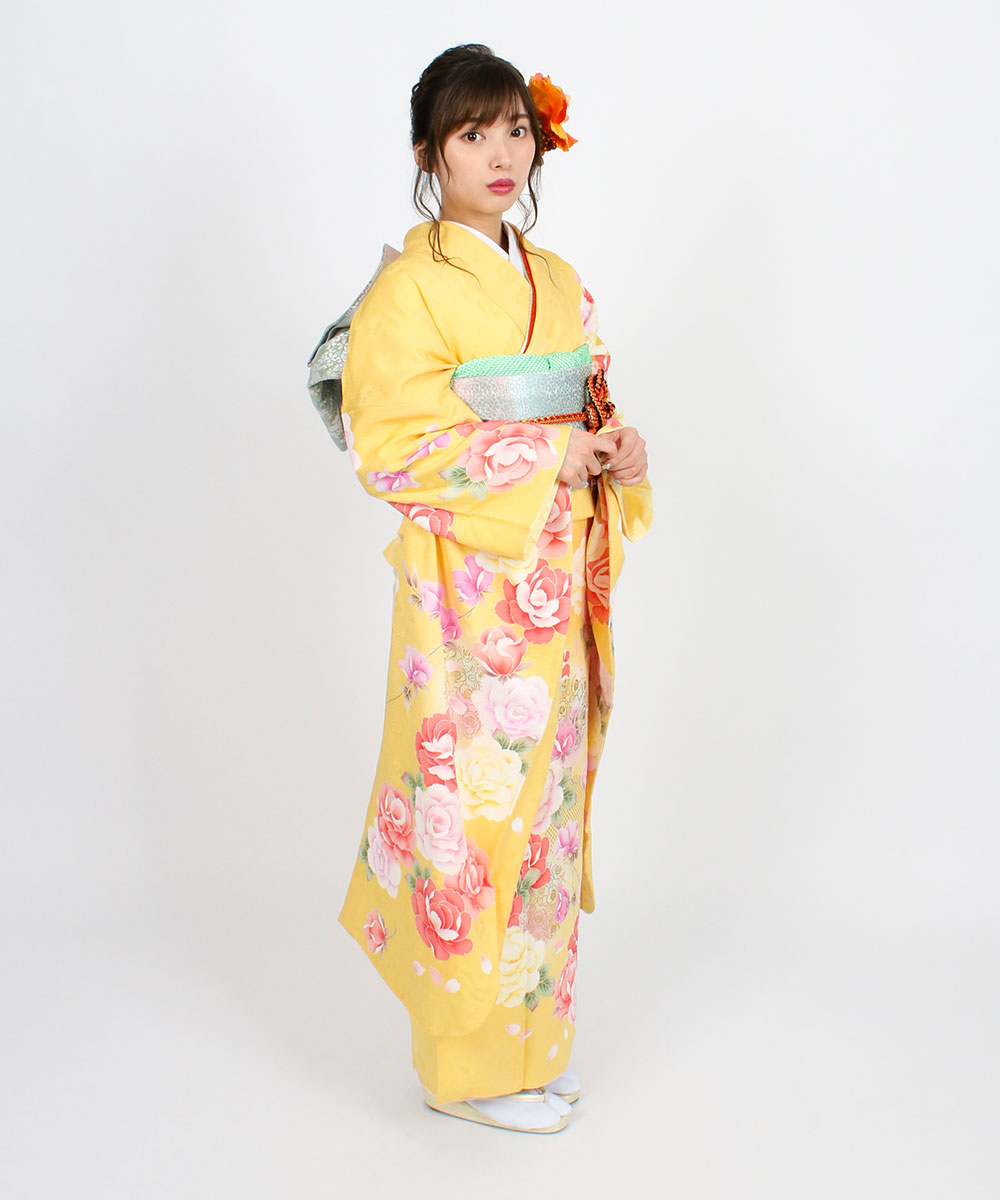 美品 成人式 振袖のみ155cm~165cm用【1042】 成人式】振袖レンタル [安心の長期間レンタル]【対応身長150cm〜165cm