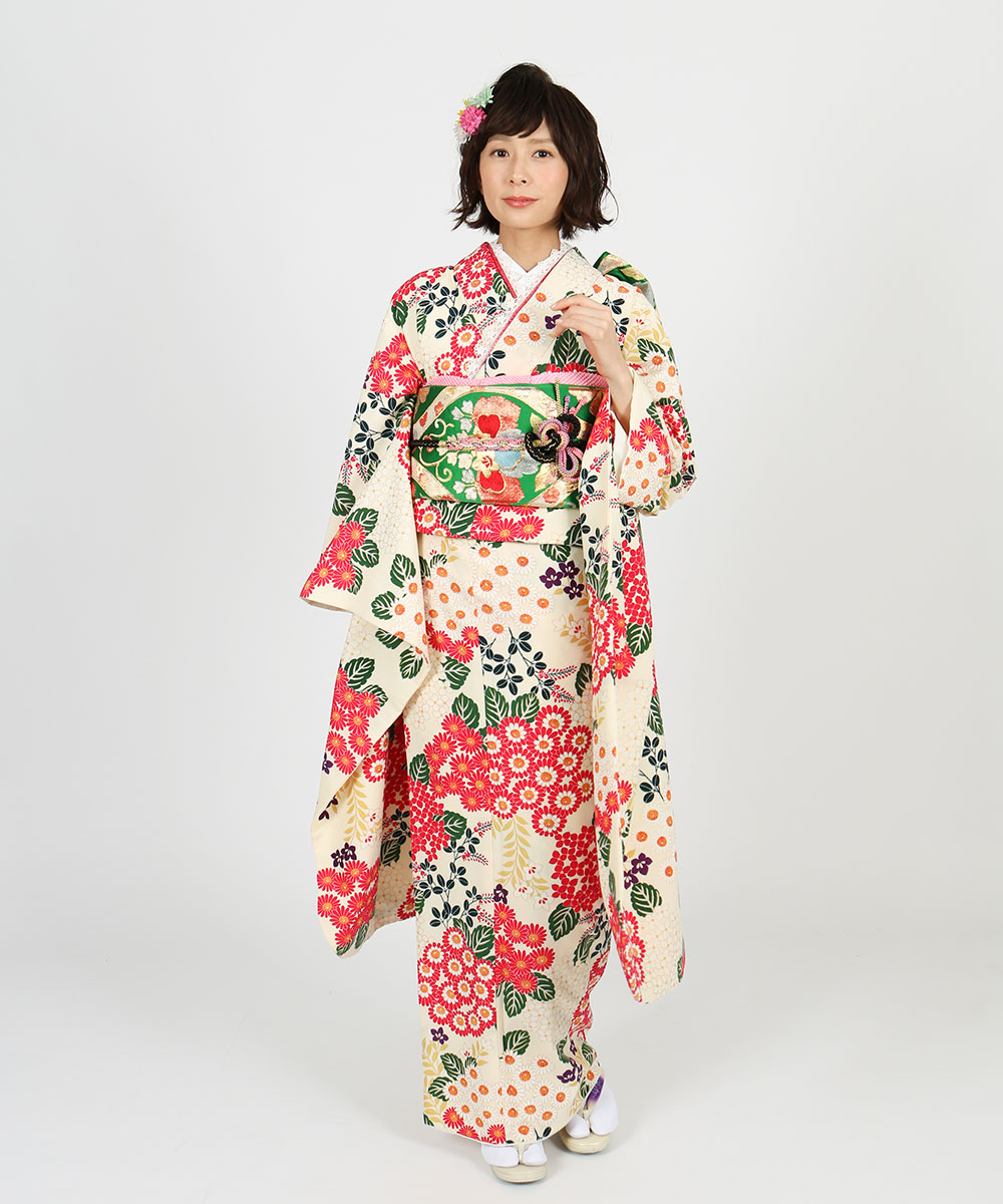 モノトーン 花総模様 振袖 身丈156 大きな花柄モノトーンの絞り | 京都・大阪で振袖・前撮りのこと