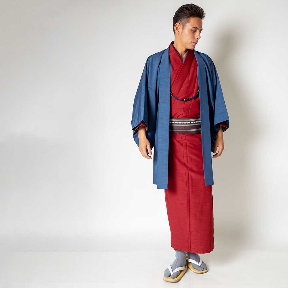 レンタル】メンズ着物アンサンブル【対応身長180cm〜190cm】【 3L