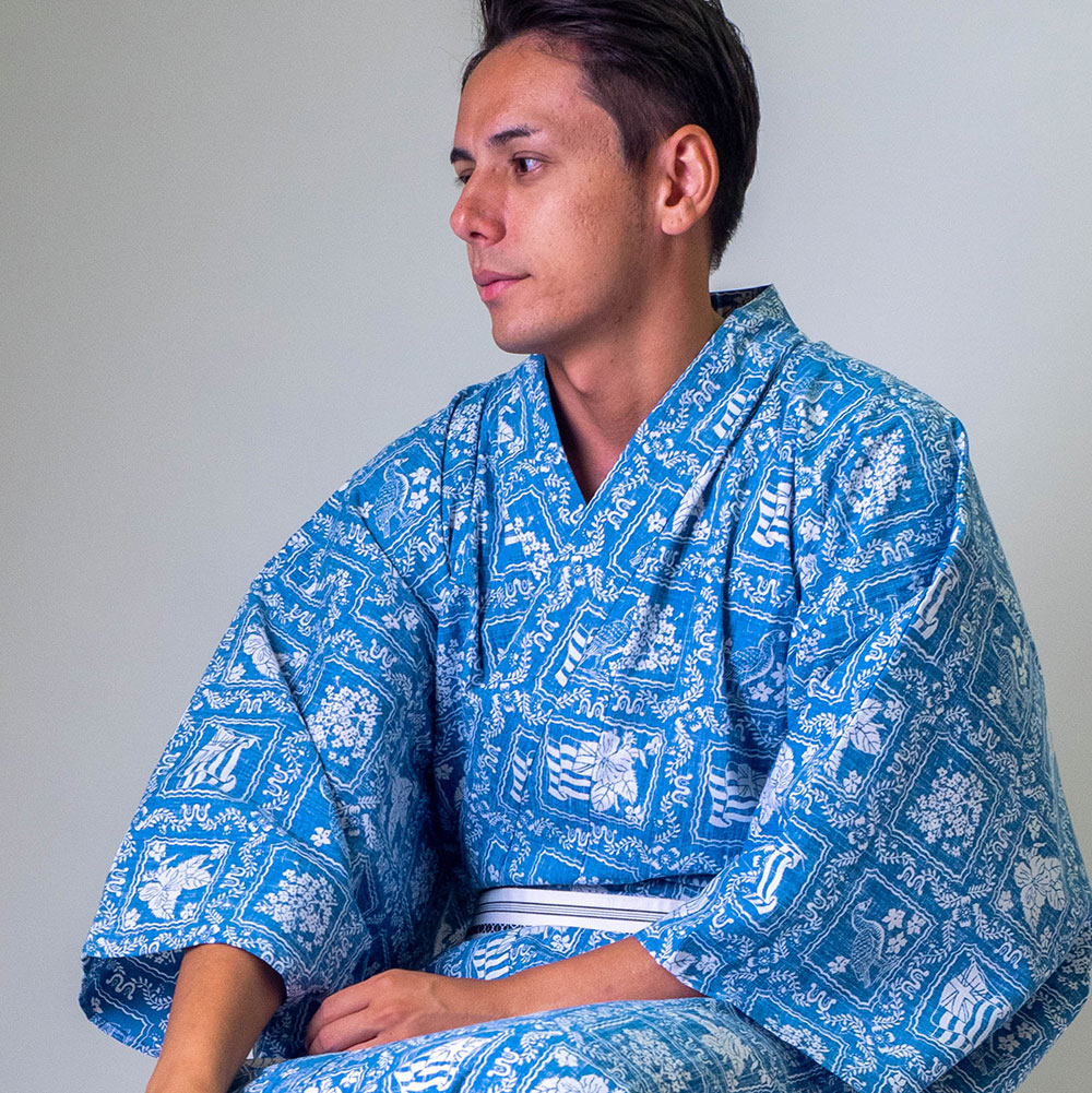 na♡さん 浴衣・帯・腰ひも 【下駄欲しい方コメント下さい】 浴衣+帯+下駄+腰紐/レインスプーナー アロハ柄浴衣セット/アロハ