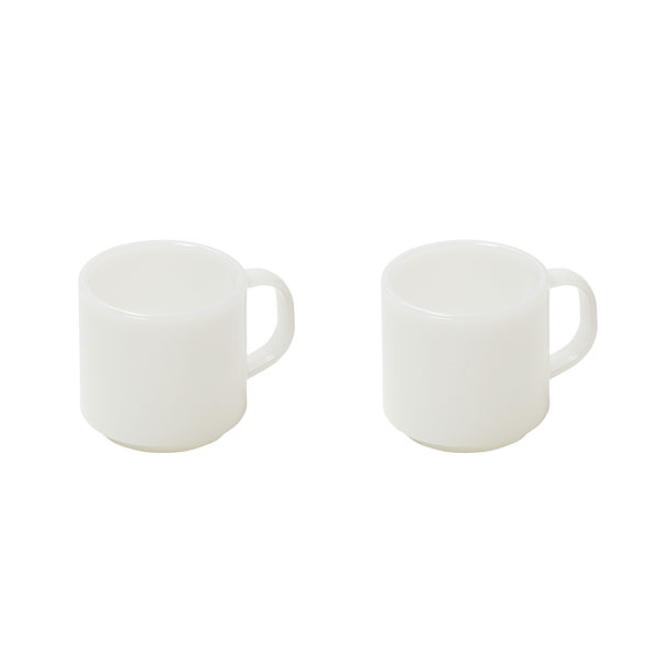 ideaco イデアコ Milk Glass  mag cup (2pcs) ミルクガラス マグカップ(2個セット) 食器 アメリカ ヴィンテージ インテリア コップ スタッキング｜unlimit｜02