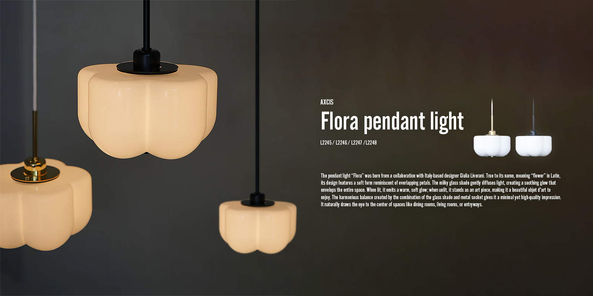シーリングライト・天井照明 Flora pendant light 150 GL Flora pendant light GL