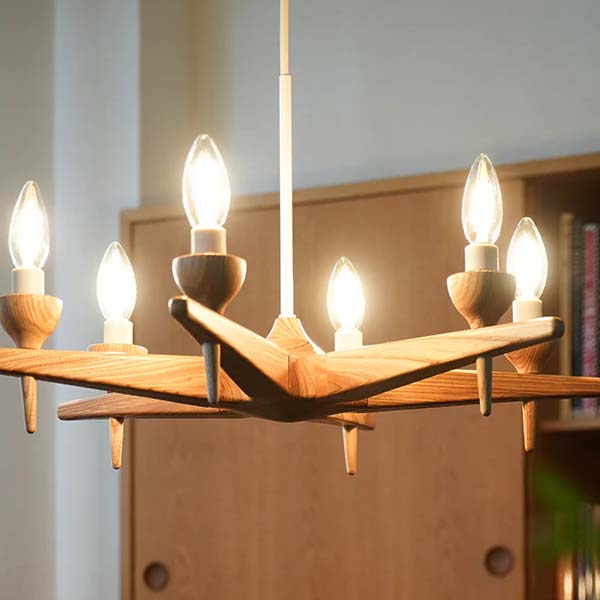 AXCIS アクシス sljd wood chandelier 6bulb スロイド ウッド