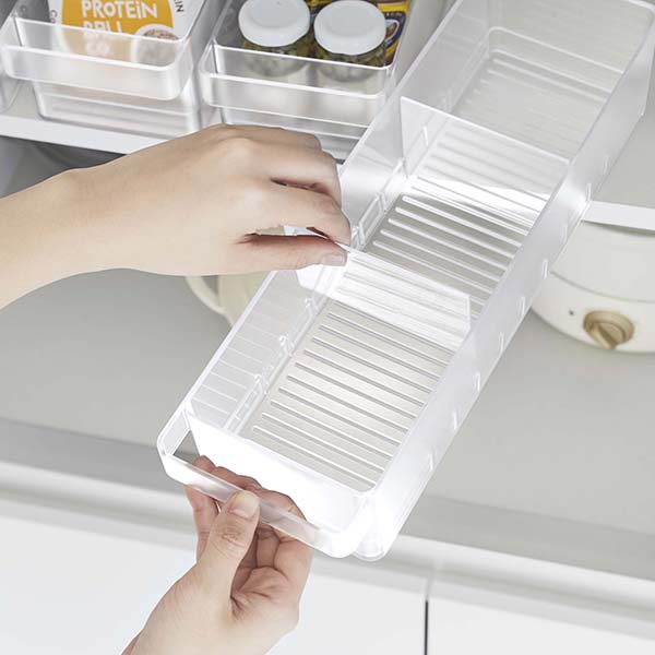 タッパーウェア　システムドロワー　しっかり収納　事務用品の整理　定価19500円 tower タワー(山崎実業) 冷蔵庫中収納ケース 仕切り付