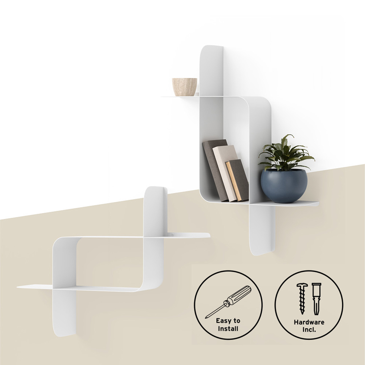 Umbra（アンブラ） Montage Metal Wall Shelves 2pcs モンタージュ