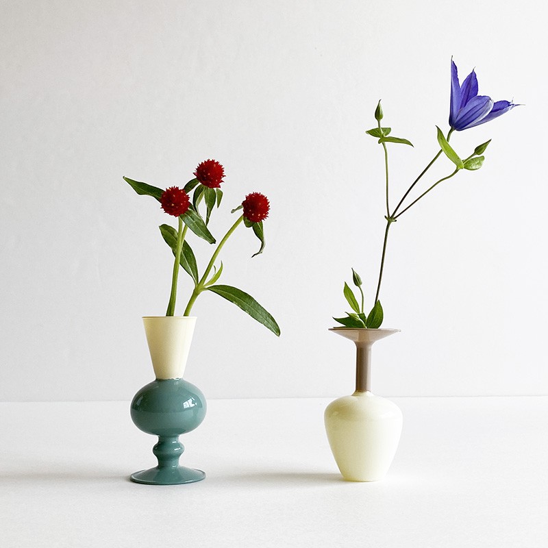 amabro（アマブロ） ミニベース ツートーン ガラス製 一輪挿し 花瓶