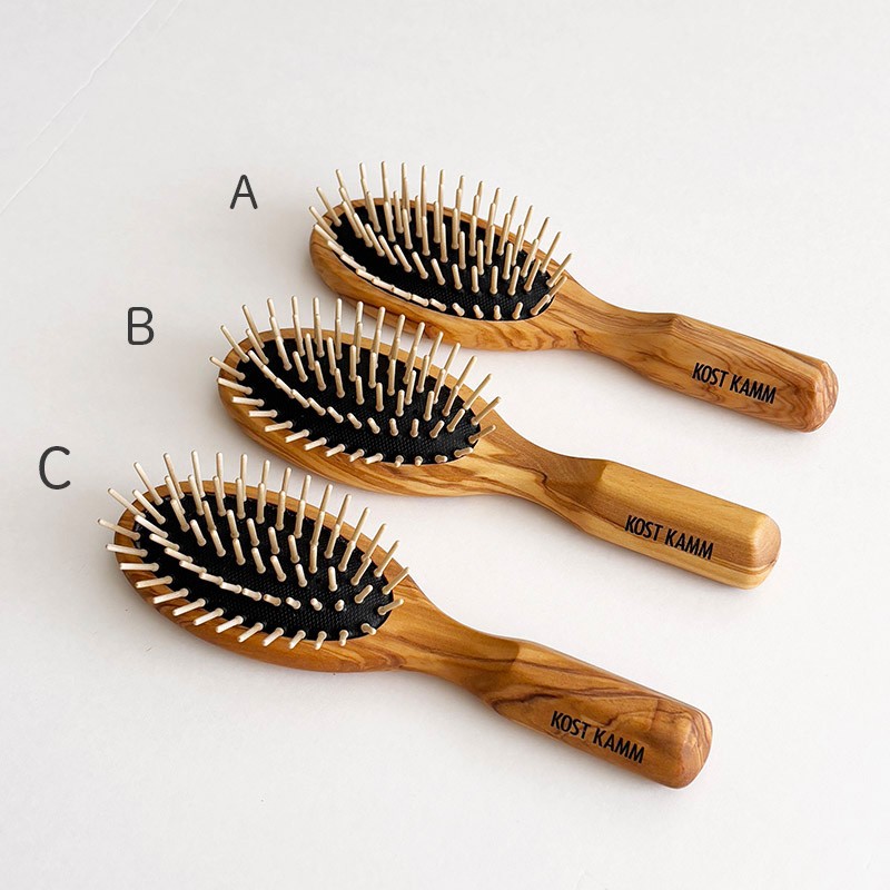 ヘアブラシ・コーム SEV COSMOS 16M 30~35% KOST KAMM コストカム ヘアブラシ 17.5cm オリーブウッド 木製