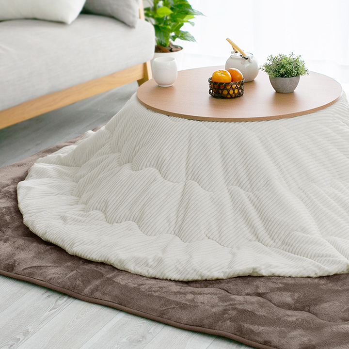 【未使用】　こたつ　コタツ　丸形　リバーシブル リバーシブルこたつ布団 薄掛け単品 直径215cm 「円形100〜120cm」用