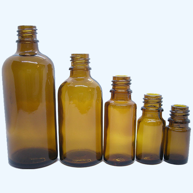 5ml アンティアンの精油に使用しているガラス遮光瓶5ml 3,5mm穴中栓　黒キャップ付き