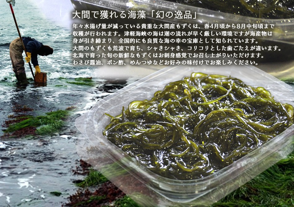 もずく 新物 120g×2P 幻のモズク 青森県大間産 天然もずく 荒波