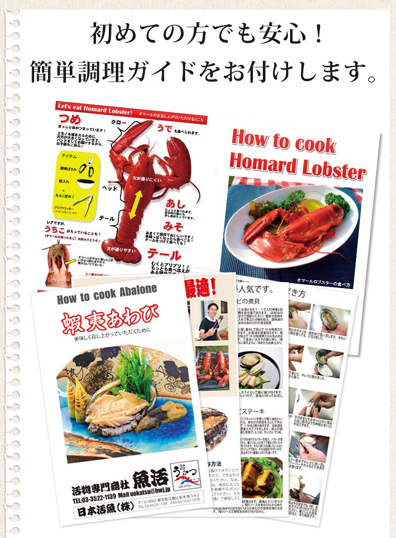 活物お試しセット「活きオマール・活き蝦夷あわび」