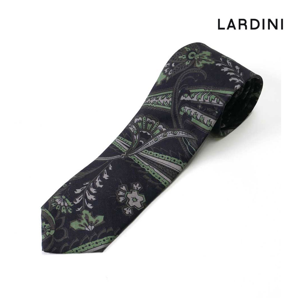 LARDINI ラルディーニ メンズ ネクタイ ペイズリー シルク ビジネス ブラック 2216-9crc7138 2023-24AW 国内正規品｜up-avanti｜02