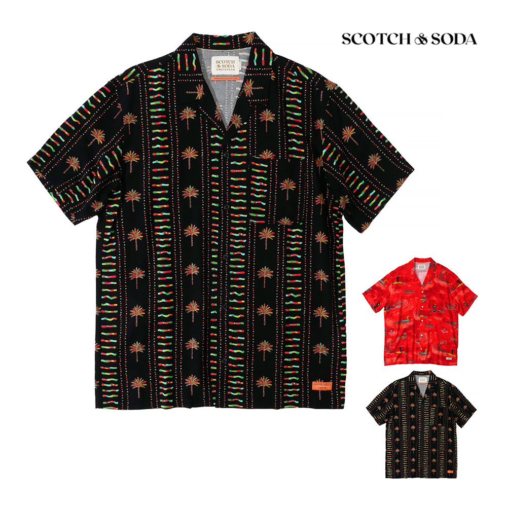 SCOTCH&SODA スコッチアンドソーダ メンズ 半袖 プリント シャツ 292-12407 2024SS 春夏 国内正規品