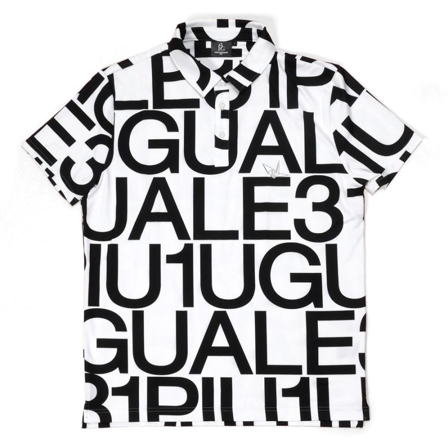 1PIU1UGUALE3 GOLF ウノピュウノウグァーレトレ ゴルフ ロゴ総柄 ポロシャツ 半袖 GRT134-POE356