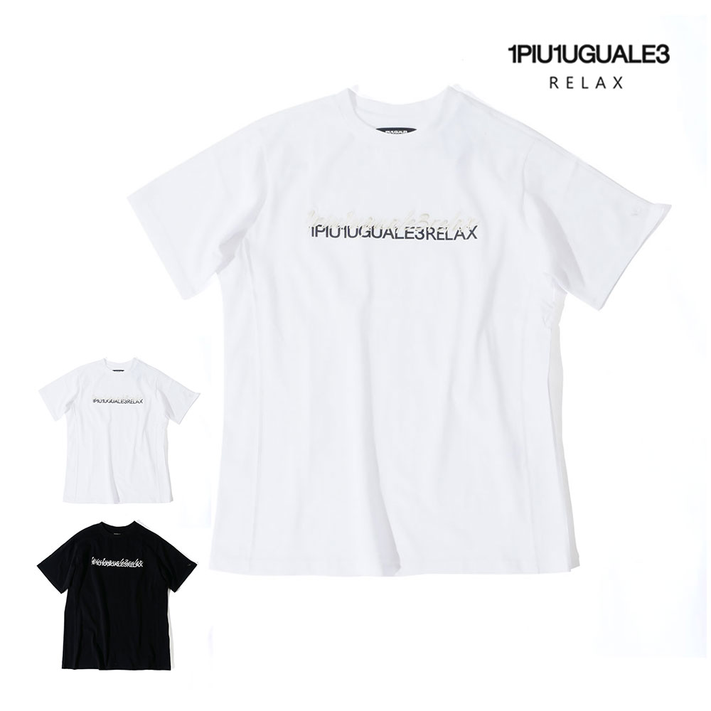 1PIU1UGUALE3 RELAX ウノピゥウノウグァーレトレ リラックス ロゴ Tシャツ メンズ...