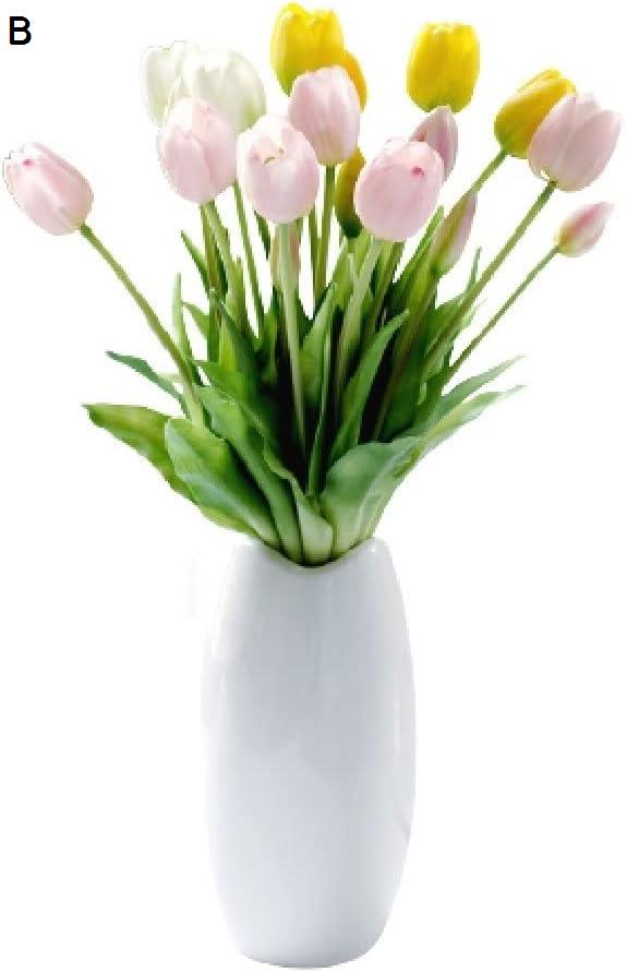 造花と花瓶 花瓶に入ったシミュレーションチューリップ、造花フェイクチューリップブーケ リアルタッチフェイクチューリップホームガーデンウェディ｜up-g｜02
