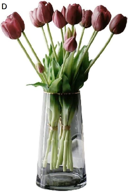 造花と花瓶 花瓶に入ったシミュレーションチューリップ、造花フェイクチューリップブーケ リアルタッチフェイクチューリップホームガーデンウェディ｜up-g｜05
