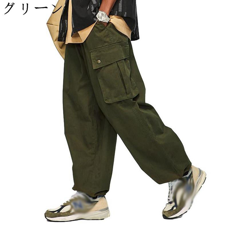 メンズ レディース カーゴパンツ 多機能 ミリタリー ロングズボン ヒップホップ ゆったり ワイド マルチポケット 大きサイズ かっこいい |  | 02