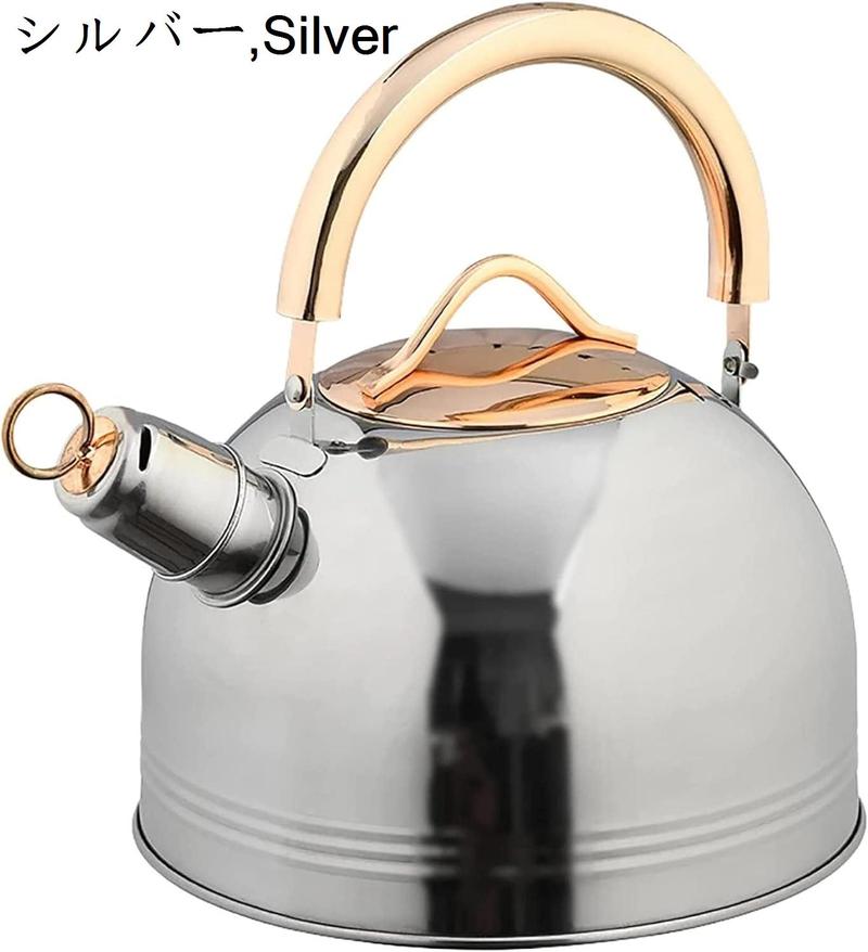 コンロケトル 3L ホイッスルケトル ステンレススチール コーヒー ティーケトル ハンドル付き ティーポット (Color : Silver)｜up-g｜02
