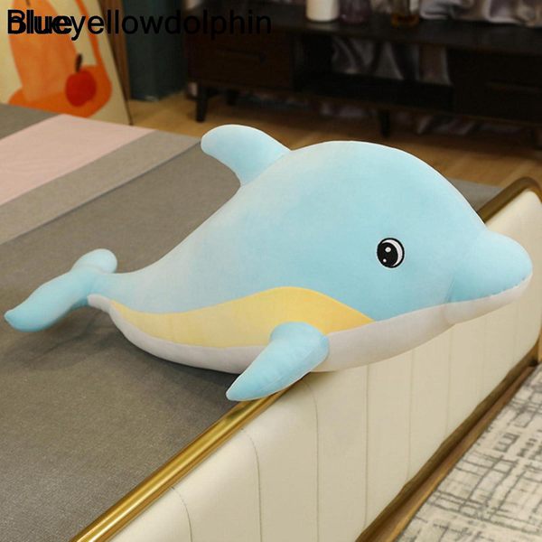30cm素敵なイルカクジラザメぬいぐるみぬいぐるみソフトかわいい動物の人形ソファ装飾枕クッション子供ギフト用-青い黄色のイルカ、30cm｜up-g｜03