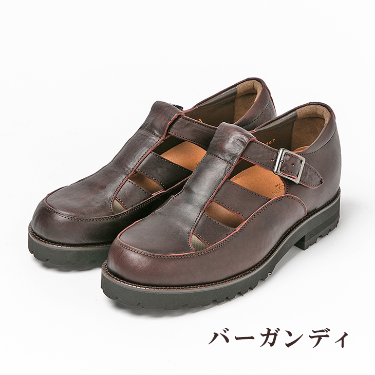 牛革 たつの蝋引きレザー カジュアル'70オープンストラップ 4E