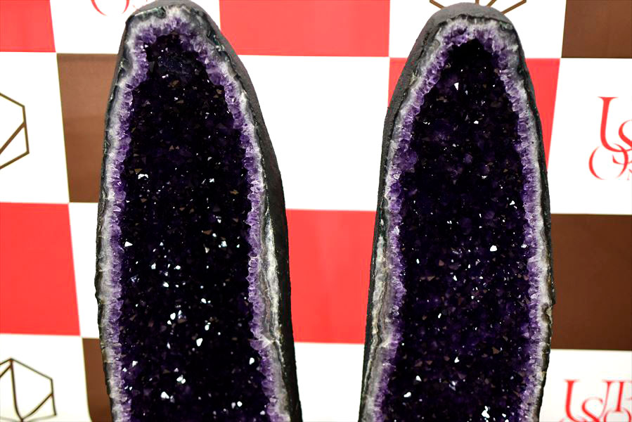 ペアドーム アメジスト ドーム 極上最高級 約215kg(2本合計) 濃紫