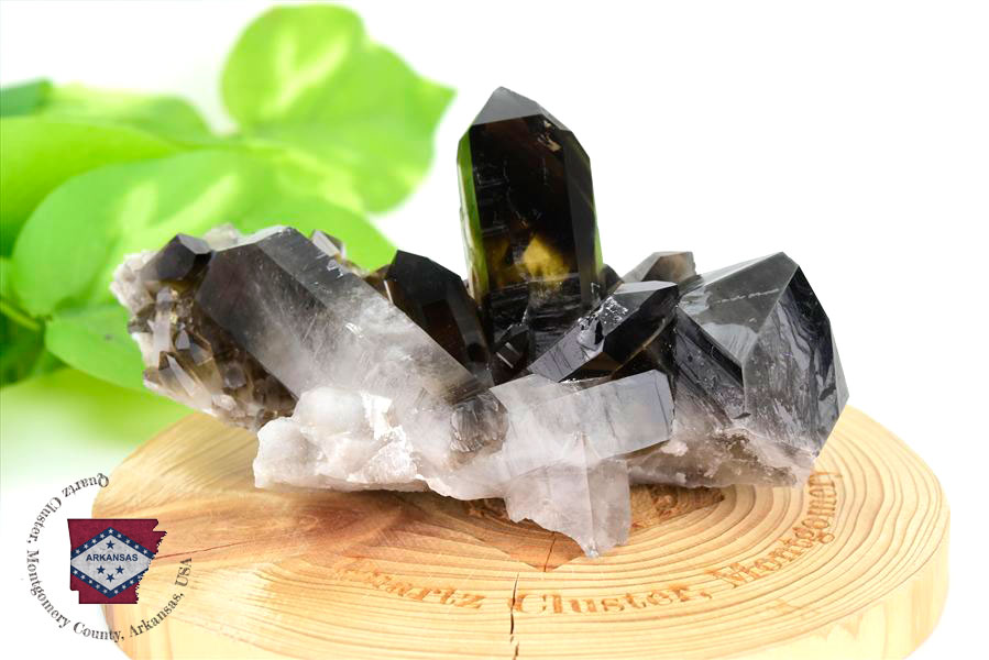 アーカンソー州産 黒水晶 スモーキークォーツ (約141.5g) クラスター