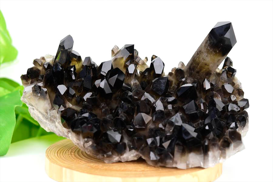 アーカンソー州産 黒水晶 スモーキークォーツ (約699.5g) クラスター