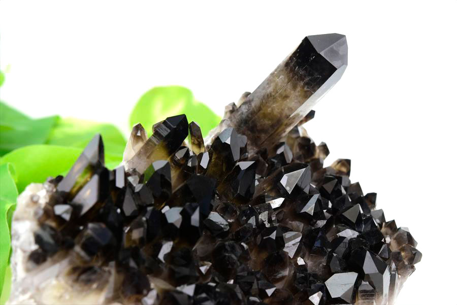 アーカンソー州産 黒水晶 スモーキークォーツ (約699.5g) クラスター