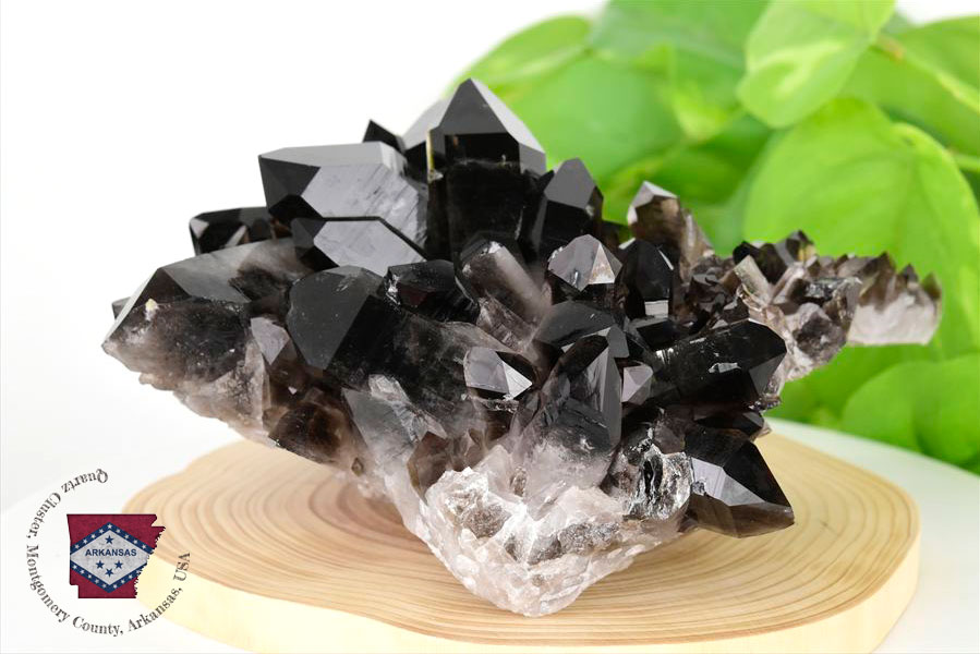 アーカンソー州産 黒水晶 スモーキークォーツ 約639g クラスター 原石