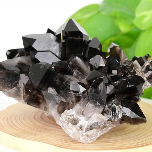 アーカンソー州産 黒水晶 スモーキークォーツ 約639g クラスター 原石