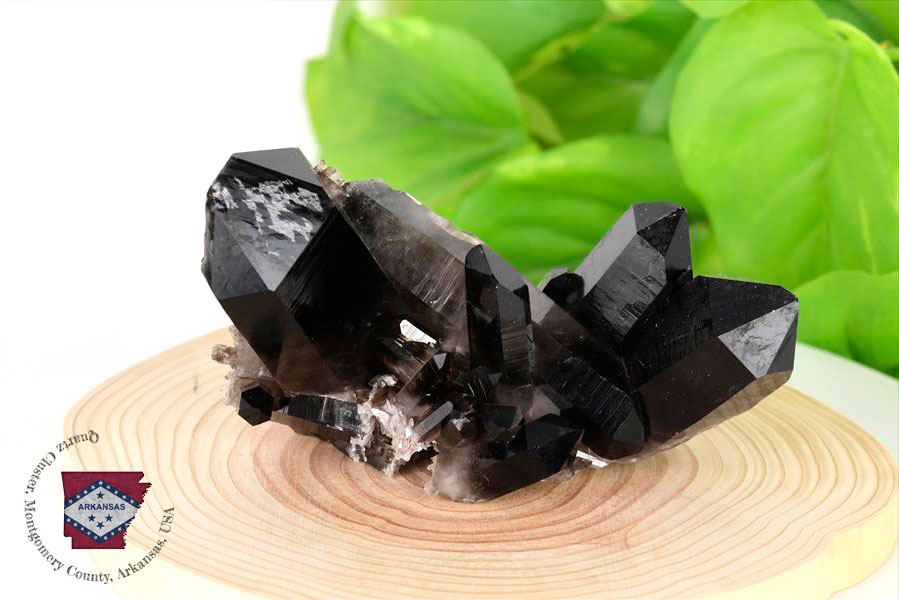 アーカンソー州産 黒水晶 スモーキークォーツ 約170g クラスター 原石