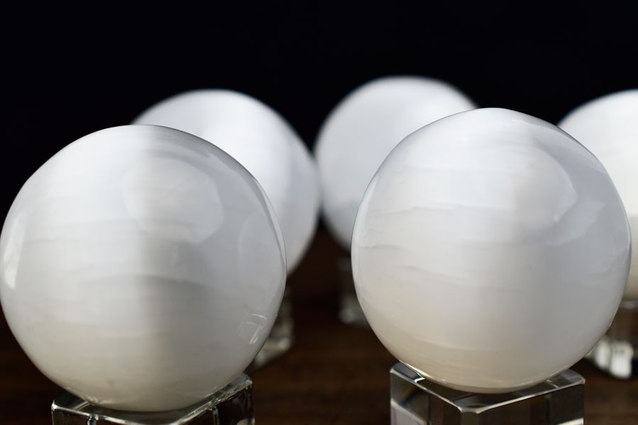 セレナイト (約45mm〜48mm珠) キャッツアイセレナイト 丸玉
