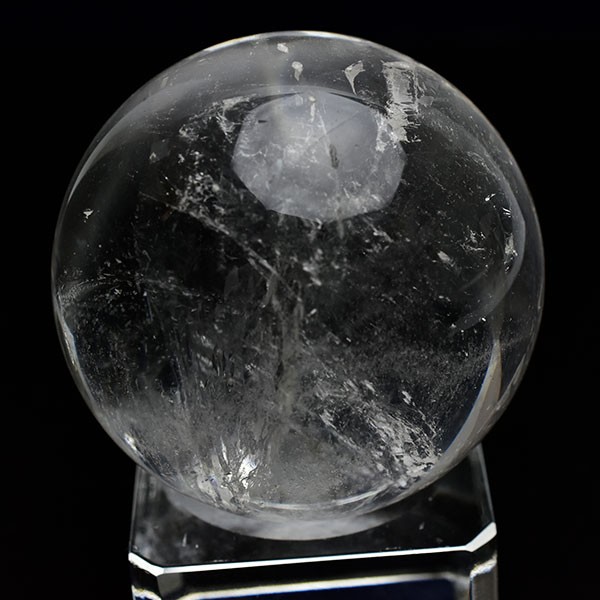 天然 水晶 丸玉 (約45.5mm珠) スフィア ブラジル産 台座付 クリスタル 