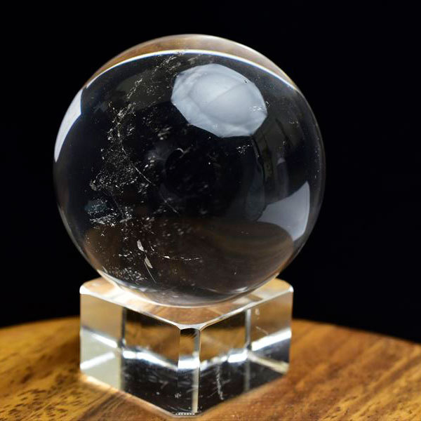 天然 水晶 丸玉 スフィア (約39.5mm珠) 台座付 ブラジル バイーア州