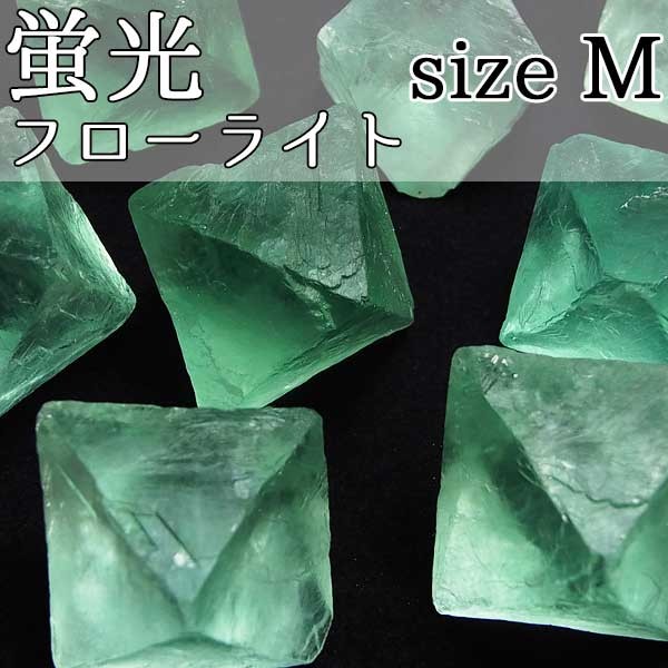 フローライト 蛍光フローライト (Mサイズ) 八面体 (種類お任せ) 蛍石