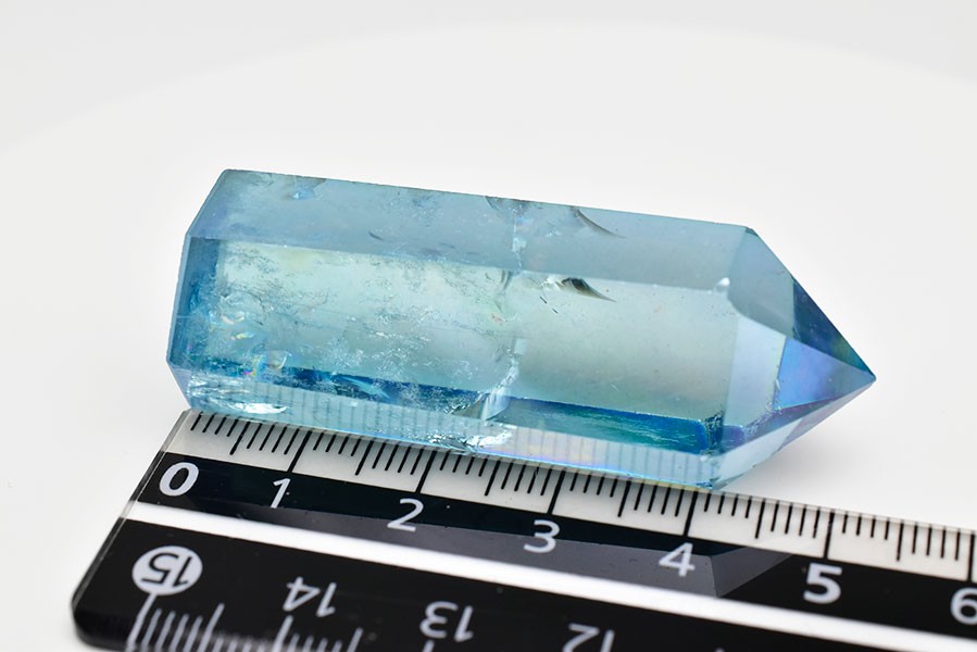 アクアオーラ (約29.2g) ポイント 六角柱 蒸着水晶 天然石