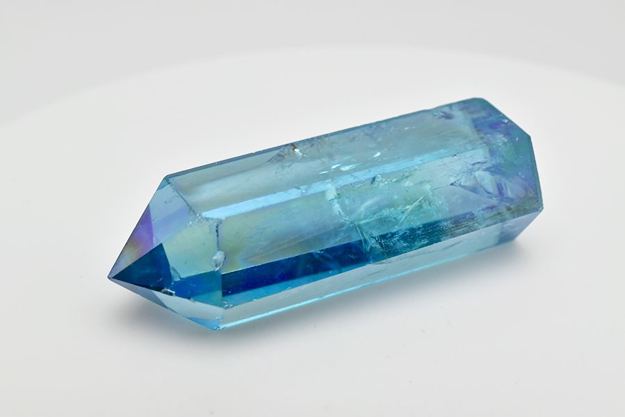 アクアオーラ (約29.2g) ポイント 六角柱 蒸着水晶 天然石