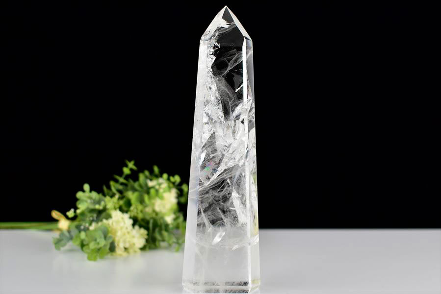 特大　水晶　ポイント　六角柱　約37cm 2、9kg 水晶 特大 AAAAA (約1.62kg) 六角柱 ポイント 極上虹入り