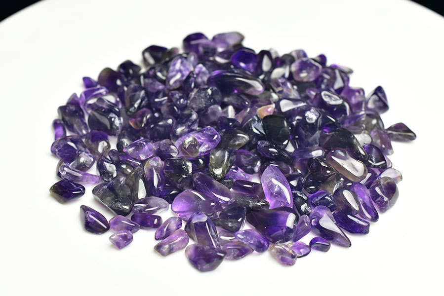 アメジスト 濃紫 さざれ (約100g) 透明感のあるダークカラー ブラジル 