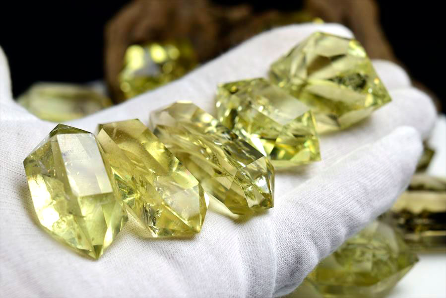 ブラジル産 天然シトリン シトリン 黄水晶 スモーキーシトリン レインボー ダブルポイント ダブルターミネイテッド DT 両剣 ポイント 六角柱 置物 天然石 パワーストーン