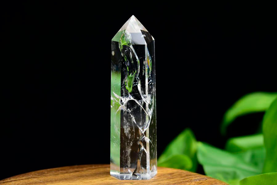 虹入り レインボー 水晶 ポイント 六角柱 (約56.9g) ブラジル産