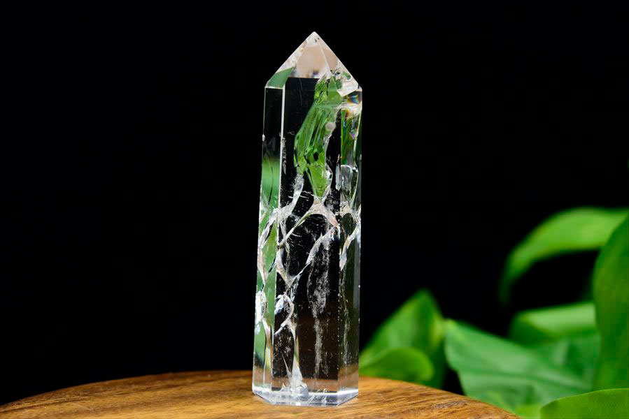 虹入り レインボー 水晶 ポイント 六角柱 (約56.9g) ブラジル産
