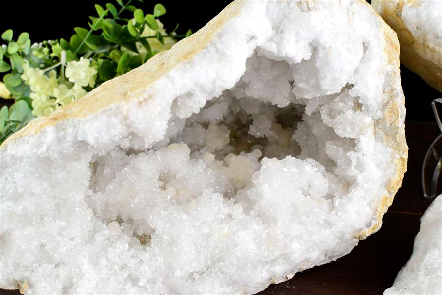 水晶 カルサイト ジオード (約11.4kg) 3分割 晶洞 原石 モロッコ