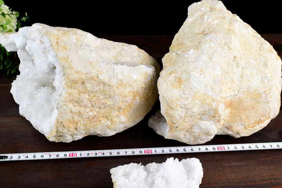 水晶 カルサイト ジオード (約11.4kg) 3分割 晶洞 原石 モロッコ