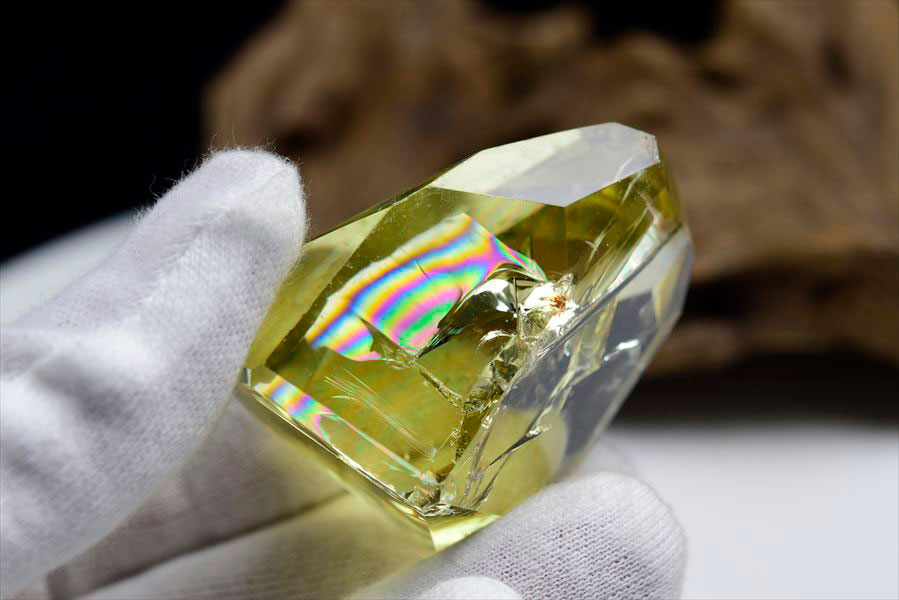 虹入り シトリン 不定形タンブル 黄水晶 ブラジル産 レインボー